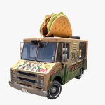 مدل سه بعدی ون ساندویچ فروش Taco Foodtruck