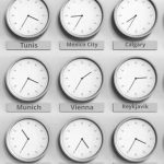 فوتیج زمینه متحرک ساعت موقعیت های زمانی جهان World Time Zones