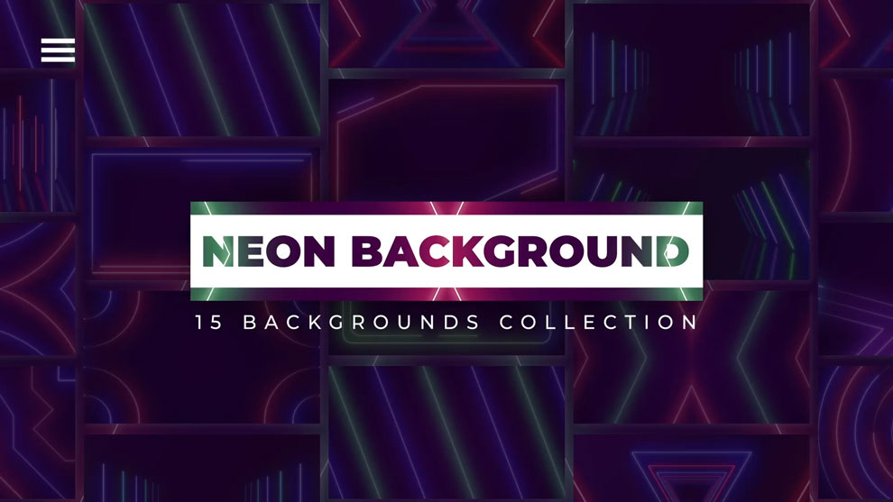 پروژه افترافکت مجموعه زمینه متحرک نئونی Neon Backgrounds