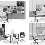 مدل سه بعدی دکوراسیون اتاق اداری Herman Miller Canvas Private Office