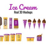 پروژه افترافکت مجموعه موکاپ بستنی Ice Cream Real 3D Mockups