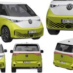 مدل سه بعدی خودرو ون فولکس واگن Volkswagen ID Buzz 2023