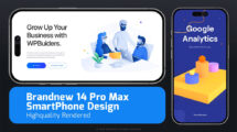 پروژه افترافکت تیزر تبلیغاتی با موکاپ گوشی Pro 14 Phone App Promo Mockup